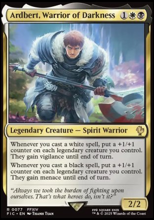 (077) Magic The Gathering Commander: Magic: The Gathering - FINAL FANTASY: Collector's Edition Single: Ardbert, Warrior of Darkness Holo Rare