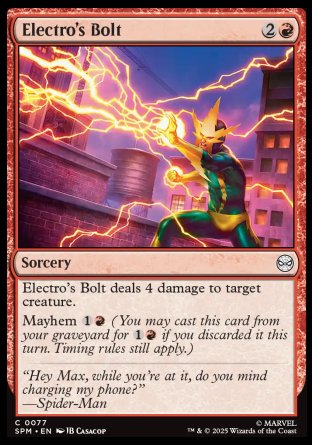 (077) Magic The Gathering Magic: The Gathering | Marvel's Spider-Man Single: Electro's Bolt Common