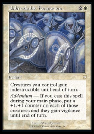 (078) Magic The Gathering Commander: The Brothers' War Single: Unbreakable Formation Rare