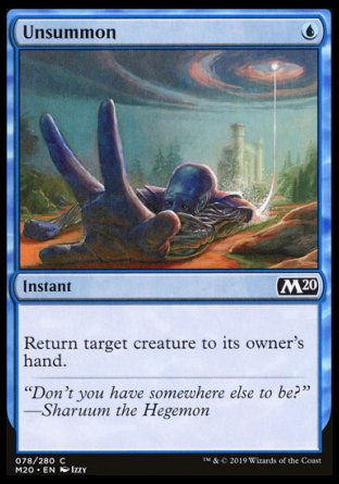 (078/280) Magic The Gathering Core 2020 Single: Unsummon Common