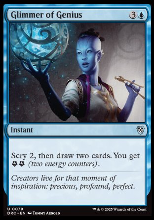 (078) Magic The Gathering Commander: Aetherdrift Single: Glimmer of Genius Uncommon