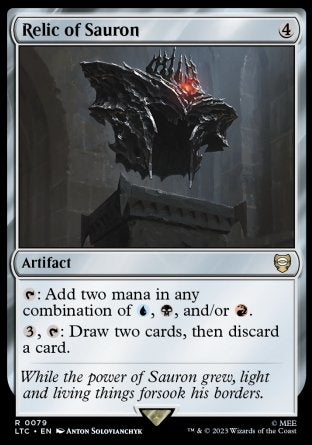 (079) Magic The Gathering Commander: The Lord of the Rings: Tales of Middle-earth Single: Relic of Sauron Rare