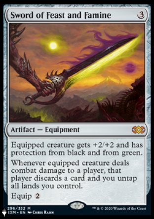 (296) Magic The Gathering The List Single: Sword of Feast and Famine Mythic