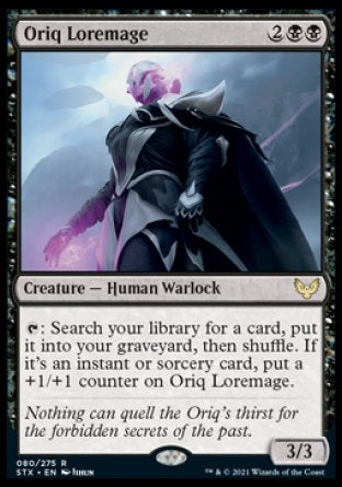 (080) Magic The Gathering Strixhaven: School of Mages Single: Oriq Loremage Holo Rare