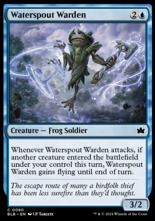 (080) Magic The Gathering Bloomburrow Single: Waterspout Warden Holo Common