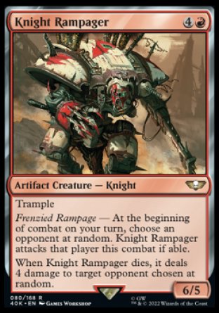 (080) Magic The Gathering Universes Beyond: Warhammer 40000 Single: Knight Rampager Rare