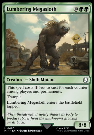 (080) Magic The Gathering Universes Beyond: Fallout Single: Lumbering Megasloth Holo Uncommon