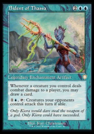 (080) Magic The Gathering Commander: The Brothers' War Single: Bident of Thassa Rare