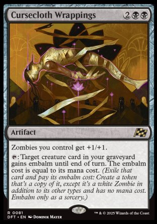 (081) Magic The Gathering Aetherdrift Single: Cursecloth Wrappings Holo Rare