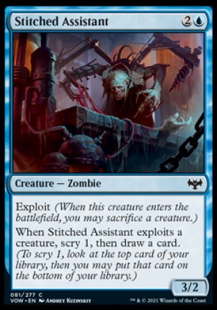 (081) Magic The Gathering Innistrad: Crimson Vow Single: Stitched Assistant Holo Common