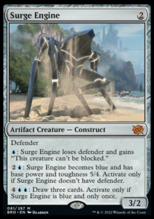 (081) Magic The Gathering The Brothers' War Single: Surge Engine Holo Mythic