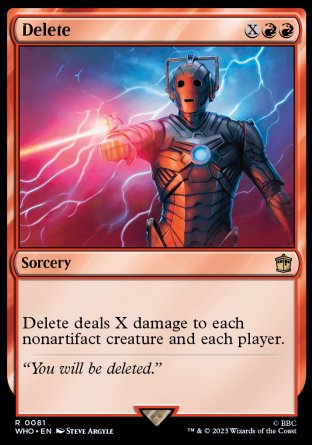 (081) Magic The Gathering Universes Beyond: Doctor Who Single: Delete Holo Rare