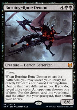 (081) Magic The Gathering Kaldheim: Promos Single: Burning-Rune Demon (V.1) Holo Mythic