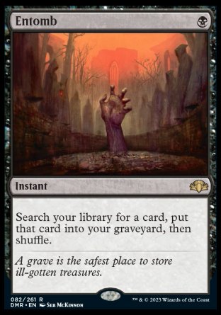 (082) Magic The Gathering Dominaria Remastered Single: Entomb Holo Rare