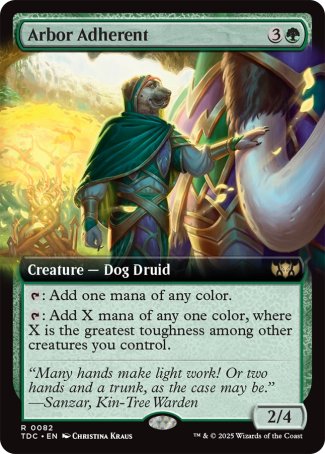 (082) Magic The Gathering Commander: Tarkir: Dragonstorm: Extras Single: Arbor Adherent Rare