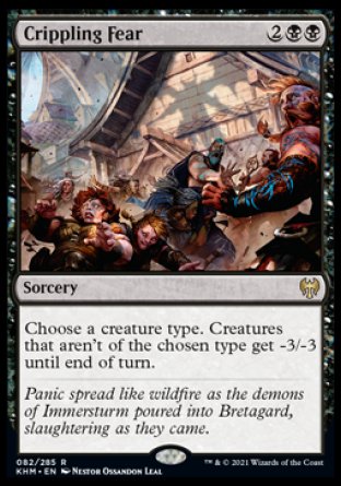 (082) Magic The Gathering Kaldheim: Promos Single: Crippling Fear (V.2) Rare