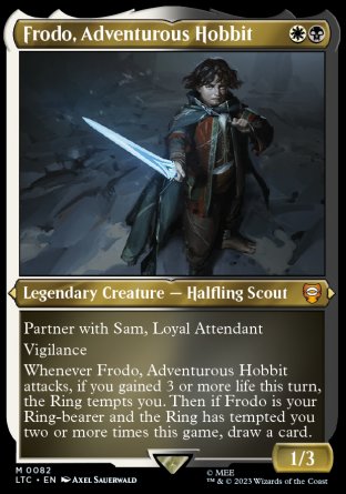 (082) Magic The Gathering Commander: The Lord of the Rings: Tales of Middle-earth: Extras Single: Frodo, Adventurous Hobbit (V.2) Holo Special