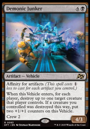 (083) Magic The Gathering Aetherdrift Single: Demonic Junker Holo Rare