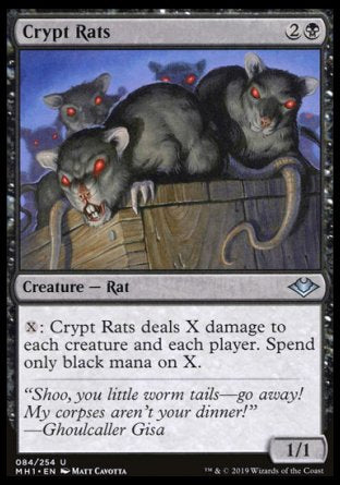 (084/254) Magic The Gathering Modern Horizons Single: Crypt Rats Holo Uncommon
