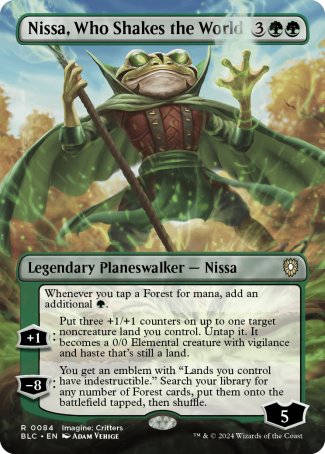 (084) Magic The Gathering Commander: Bloomburrow: Extras Single: Nissa, Who Shakes the World (V.1) Holo Rare