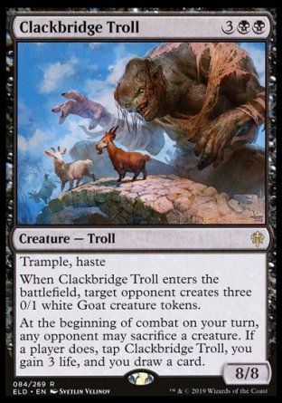 (084/269) Magic The Gathering Throne of Eldraine Single: Clackbridge Troll Holo Rare