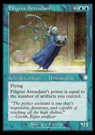 (085) Magic The Gathering Commander: The Brothers' War Single: Filigree Attendant Uncommon