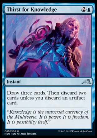 (085) Magic The Gathering Kamigawa: Neon Dynasty Single: Thirst for Knowledge Holo Uncommon