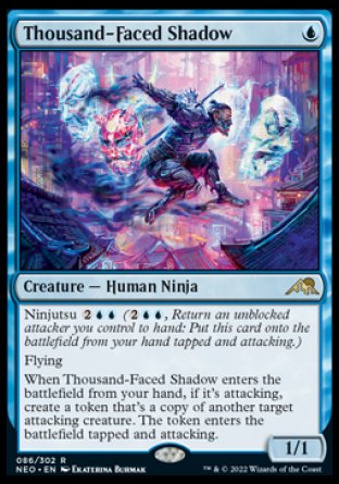 (086) Magic The Gathering Kamigawa: Neon Dynasty Single: Thousand-Faced Shadow Holo Rare