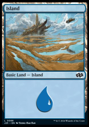 (086) Magic The Gathering Foundations Jumpstart Single: Island (V.3) Land