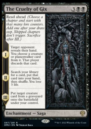 (087) Magic The Gathering Dominaria United Single: The Cruelty of Gix Holo Rare