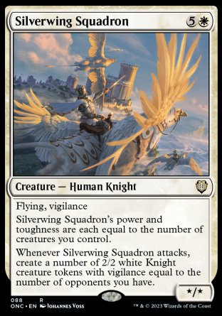 (088) Magic The Gathering Commander: Phyrexia: All Will Be One Single: Silverwing Squadron Rare