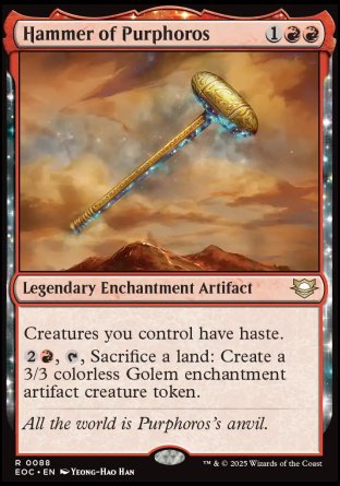 (088) Magic The Gathering Commander: Edge of Eternities Single: Hammer of Purphoros Rare