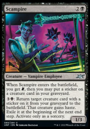 (089) Magic The Gathering Unfinity Single: Scampire Holo Uncommon