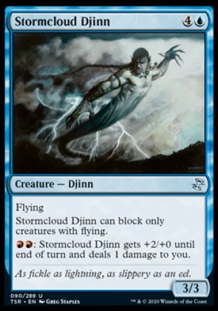 (090/289) Magic The Gathering Time Spiral Remastered Single: Stormcloud Djinn Holo Uncommon
