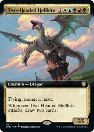 (090) Magic The Gathering Commander: Dominaria United: Extras Single: Two-Headed Hellkite Rare