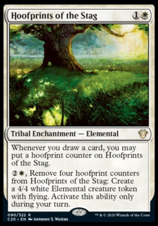 (090/322) Magic The Gathering Commander: Ikoria Single: Hoofprints of the Stag Holo Rare