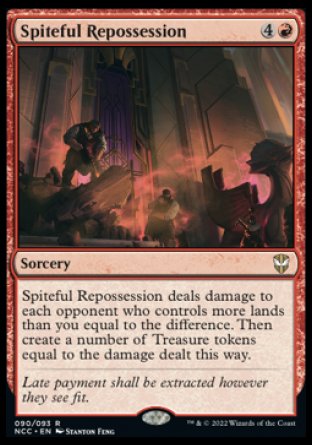 (090) Magic The Gathering Commander: Streets of New Capenna Single: Spiteful Repossession Holo Rare