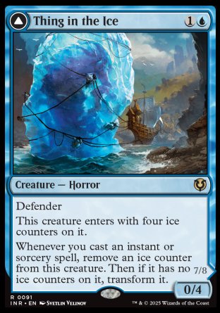 (091) Magic The Gathering Innistrad Remastered Single: Thing in the Ice / Awoken Horror Holo Rare