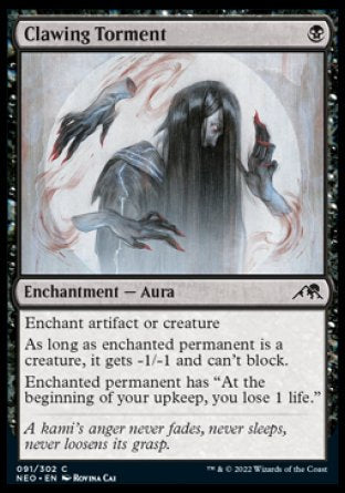 (091) Magic The Gathering Kamigawa: Neon Dynasty Single: Clawing Torment Holo Common