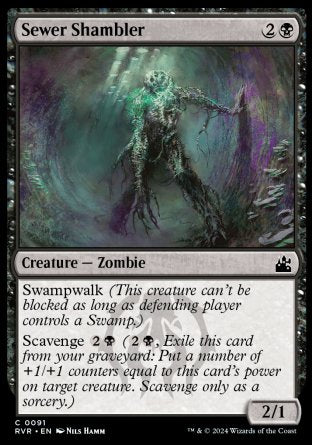(091) Magic The Gathering Ravnica Remastered Single: Sewer Shambler Holo Common