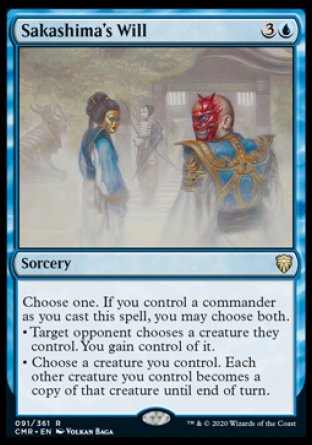 (091/361) Magic The Gathering Commander Legends Single: Sakashima's Will Holo Rare