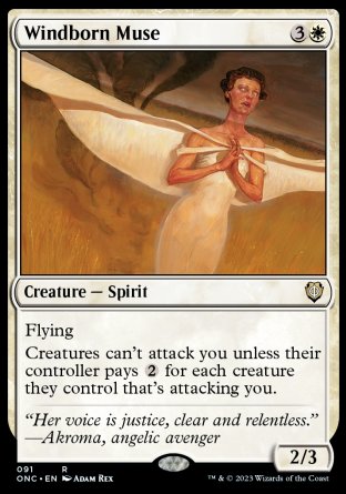 (091) Magic The Gathering Commander: Phyrexia: All Will Be One Single: Windborn Muse Rare