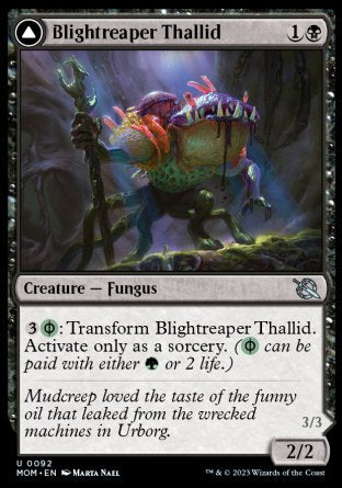 (092) Magic The Gathering March of the Machine Single: Blightreaper Thallid // Blightsower Thallid Holo Uncommon