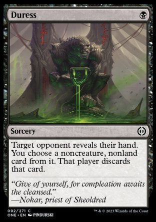 (092) Magic The Gathering Phyrexia: All Will Be One Single: Duress Holo Common