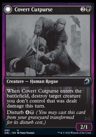 (092) Magic The Gathering Innistrad: Double Feature Single: Covert Cutpurse // Covetous Geist Holo Uncommon