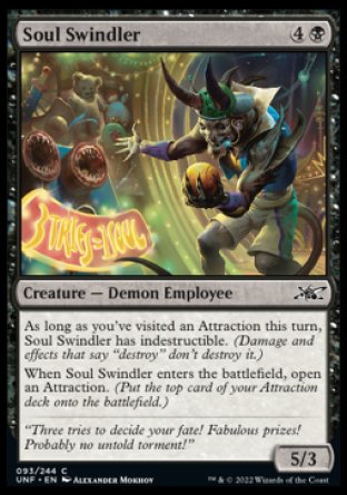 (093) Magic The Gathering Unfinity Single: Soul Swindler Holo Common