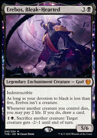 (093/254) Magic The Gathering Theros Beyond Death Single: Erebos, Bleak-Hearted Holo Mythic