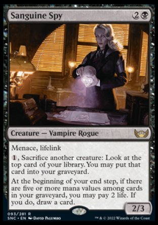 (093) Magic The Gathering Streets of New Capenna Single: Sanguine Spy Holo Rare