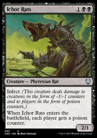 (093) Magic The Gathering Commander: Phyrexia: All Will Be One Single: Ichor Rats Uncommon