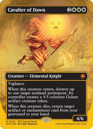 (094) Magic The Gathering Special Guests Single: Cavalier of Dawn (Gold) Holo Mythic
